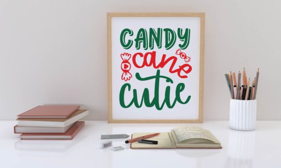 Candy Cane Cutie Svg Graphics for Crafts