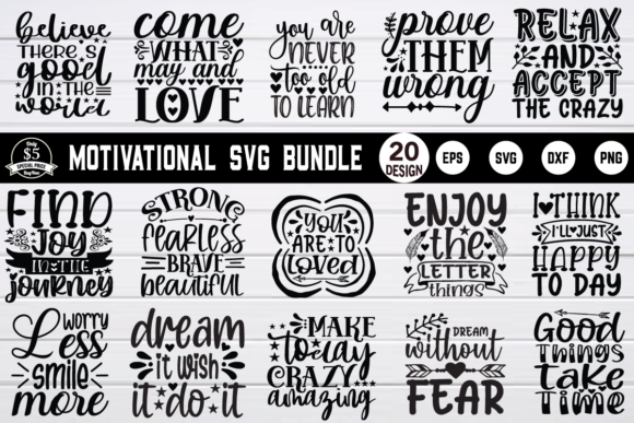 Motivational Bundle Graphics for Creative Crafts