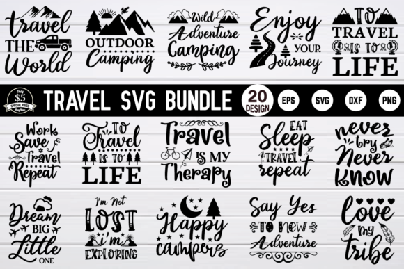 Travel Bundle Graphics for Crafts